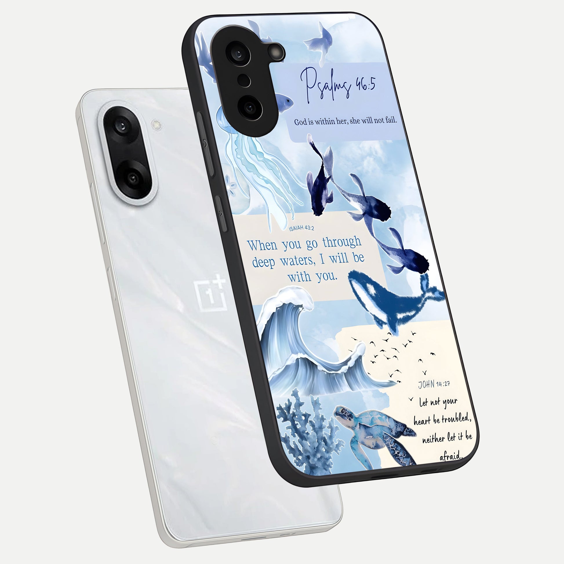  Faithful Ocean Promise phone case For Oneplus Nord CE5 showing premium glass back cover with detailed artwork