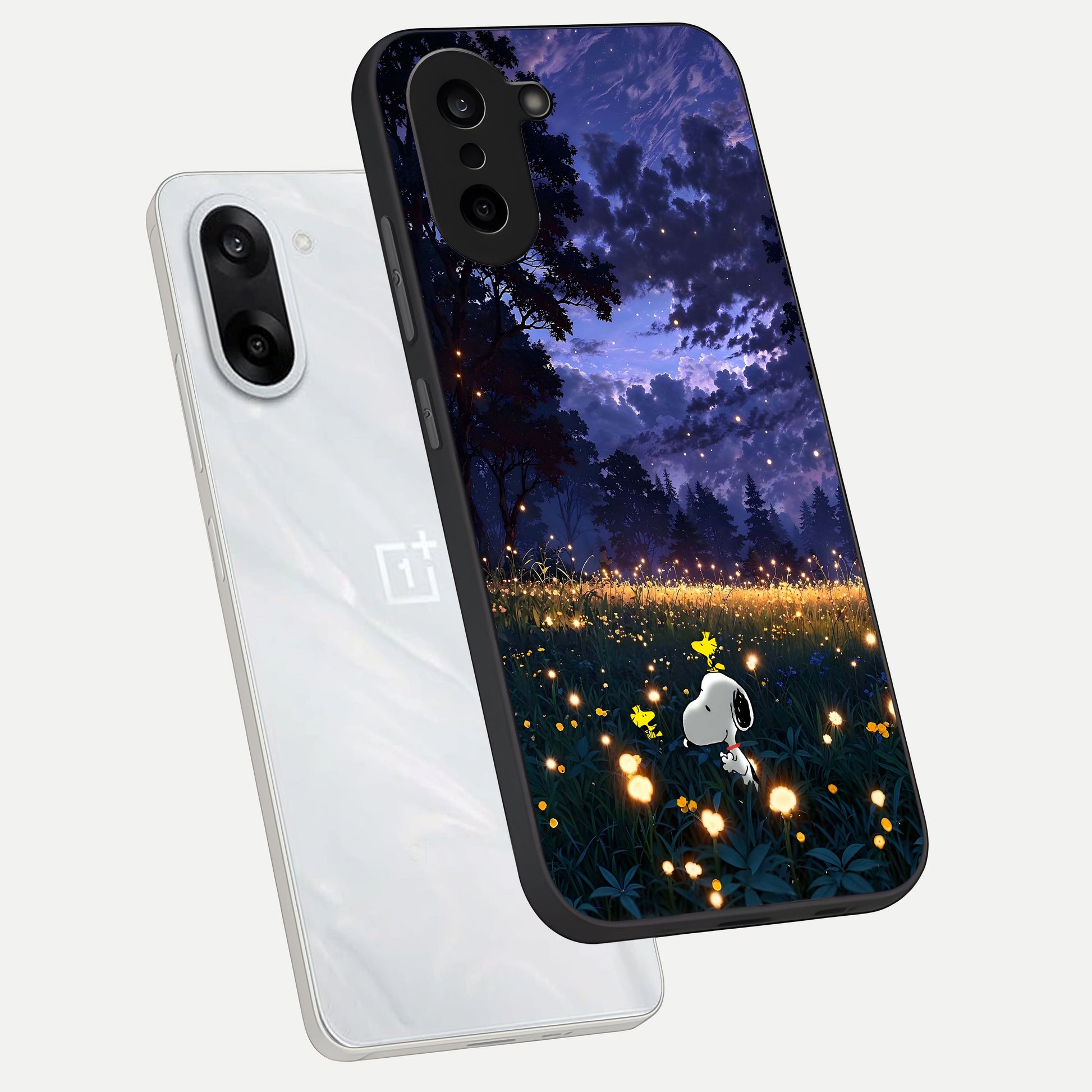  Firefly Meadow Magic phone case For Oneplus Nord CE5 showing premium glass back cover with detailed artwork