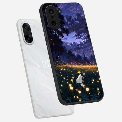  Firefly Meadow Magic phone case For Oneplus Nord CE5 showing premium glass back cover with detailed artwork