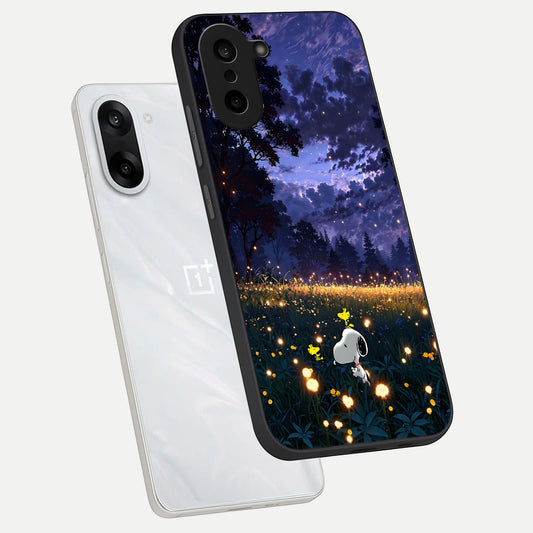  Firefly Meadow Magic phone case For Oneplus Nord CE5 showing premium glass back cover with detailed artwork