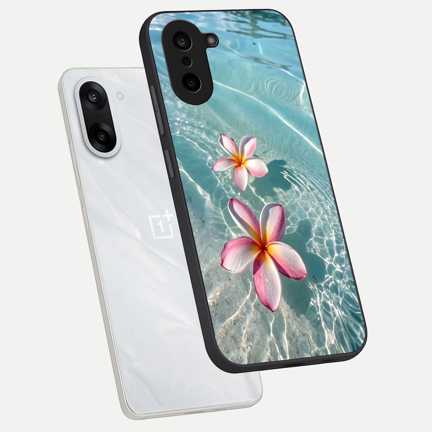  Floating Bloom Bliss phone case For Oneplus Nord CE5 showing premium glass back cover with detailed artwork