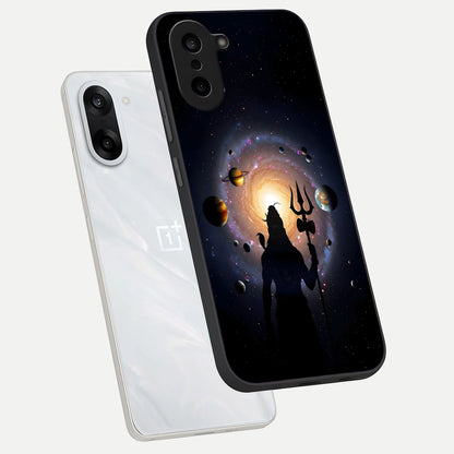  Galactic Shiva Vision phone case For Oneplus Nord CE5 showing premium glass back cover with detailed artwork