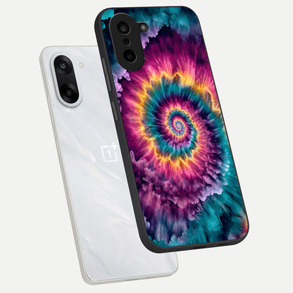  Galactic Spiral Burst phone case For Oneplus Nord CE5 showing premium glass back cover with detailed artwork