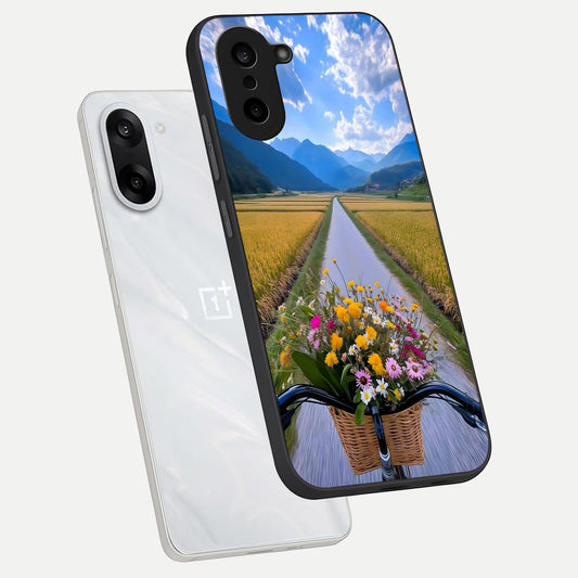  Golden Field Journey phone case For Oneplus Nord CE5 showing premium glass back cover with detailed artwork