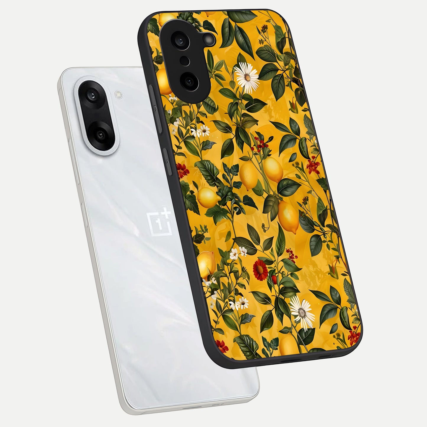  Golden Lemon Field phone case For Oneplus Nord CE5 showing premium glass back cover with detailed artwork