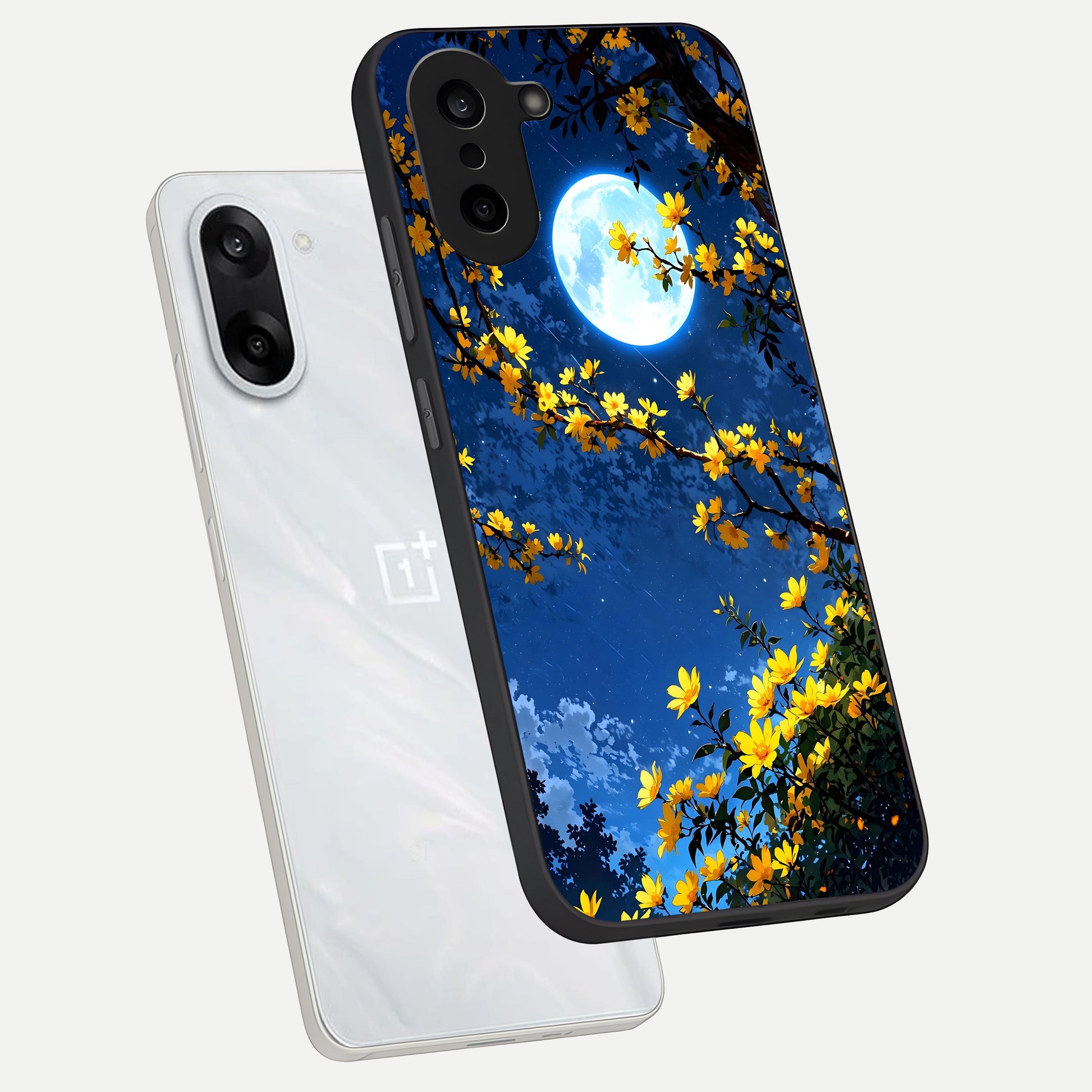 Golden Night Glow phone case For Oneplus Nord CE5 showing premium glass back cover with detailed artwork