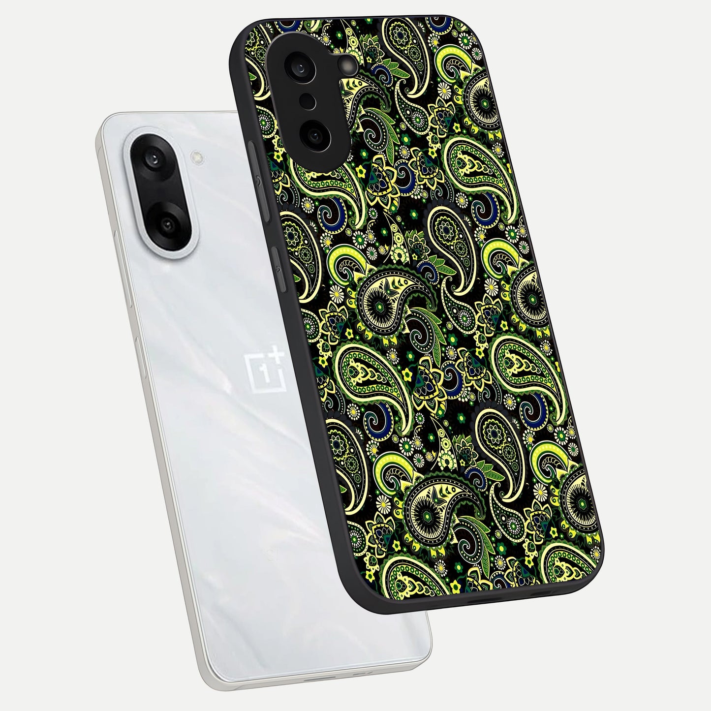  Green Lemon phone case For Oneplus Nord CE5 showing premium glass back cover with detailed artwork
