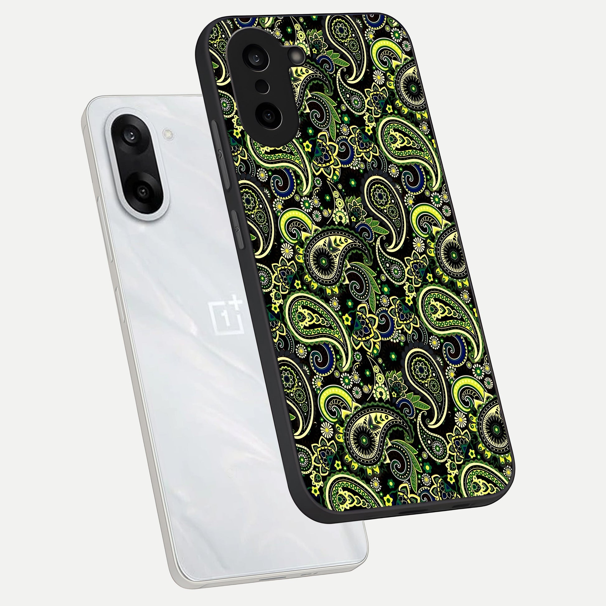  Green Lemon phone case For Oneplus Nord CE5 showing premium glass back cover with detailed artwork