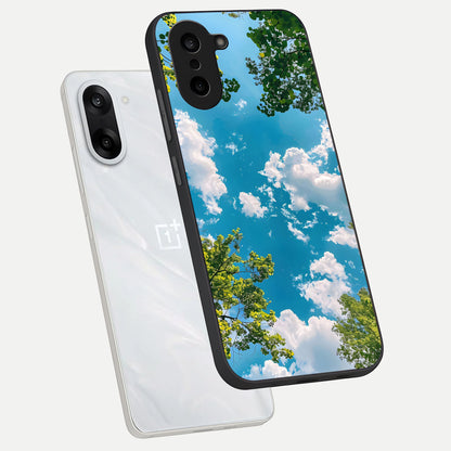  Green Moon Energy phone case For Oneplus Nord CE5 showing premium glass back cover with detailed artwork
