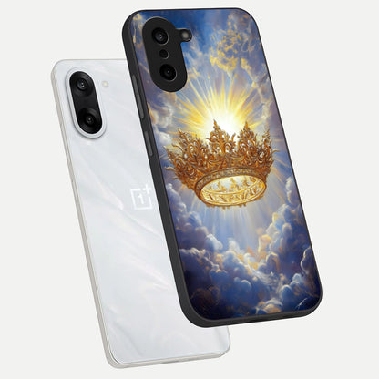  Heavenly Crown Light phone case For Oneplus Nord CE5 showing premium glass back cover with detailed artwork