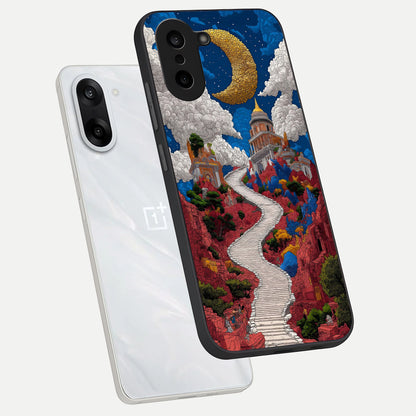  Heavenly Moon Path phone case For Oneplus Nord CE5 showing premium glass back cover with detailed artwork