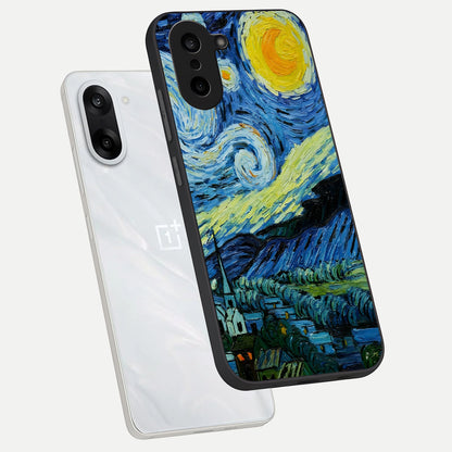  Inspired Van Gogh Art phone case For Oneplus Nord CE5 showing premium glass back cover with detailed artwork