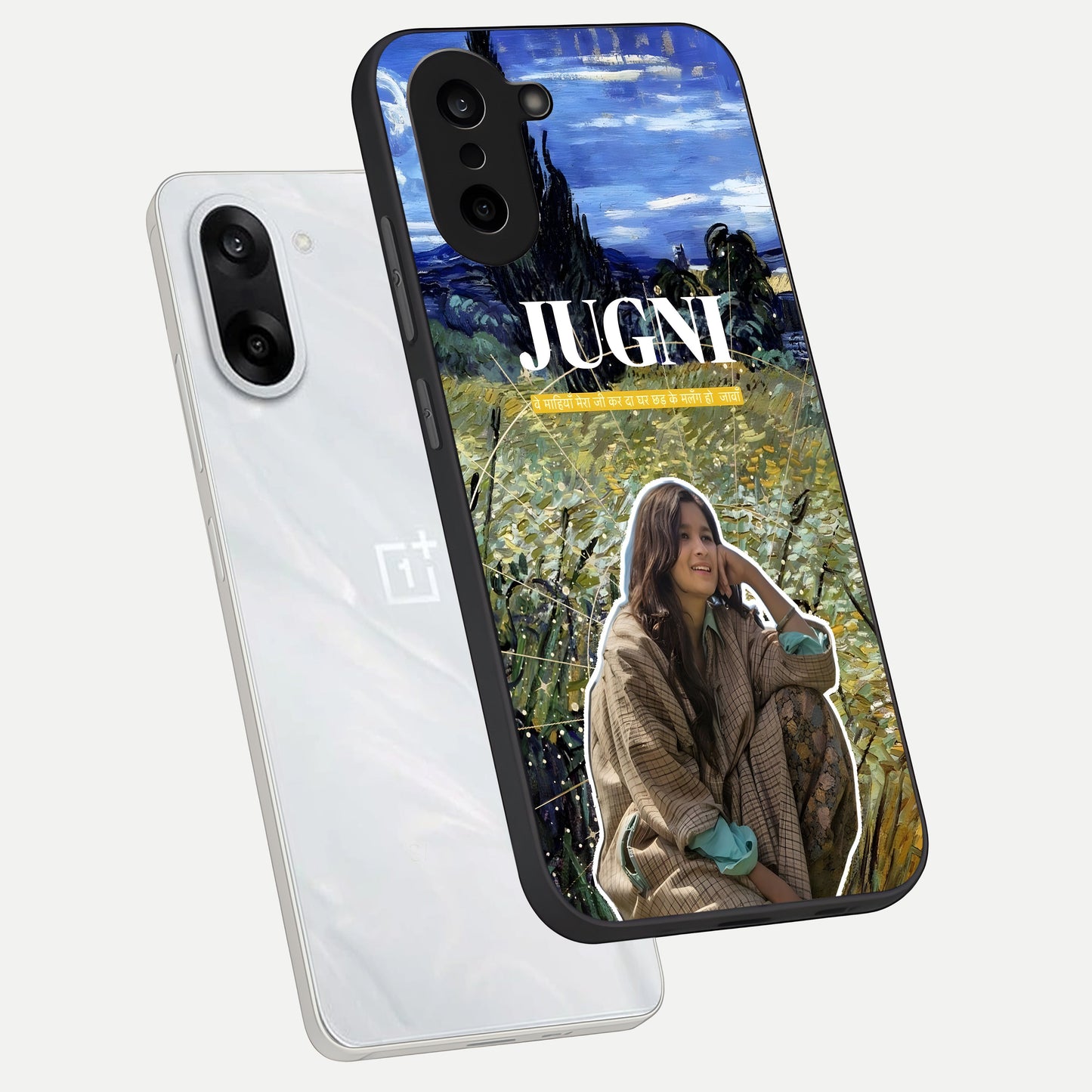  Jugni Soul Vibes phone case For Oneplus Nord CE5 showing premium glass back cover with detailed artwork