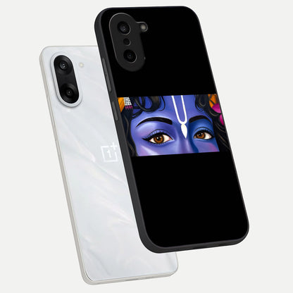  Krishna Eye phone case For Oneplus Nord CE5 showing premium glass back cover with detailed artwork