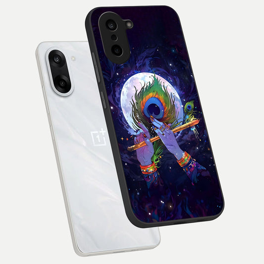  Krishna Hands Art phone case For Oneplus Nord CE5 showing premium glass back cover with detailed artwork