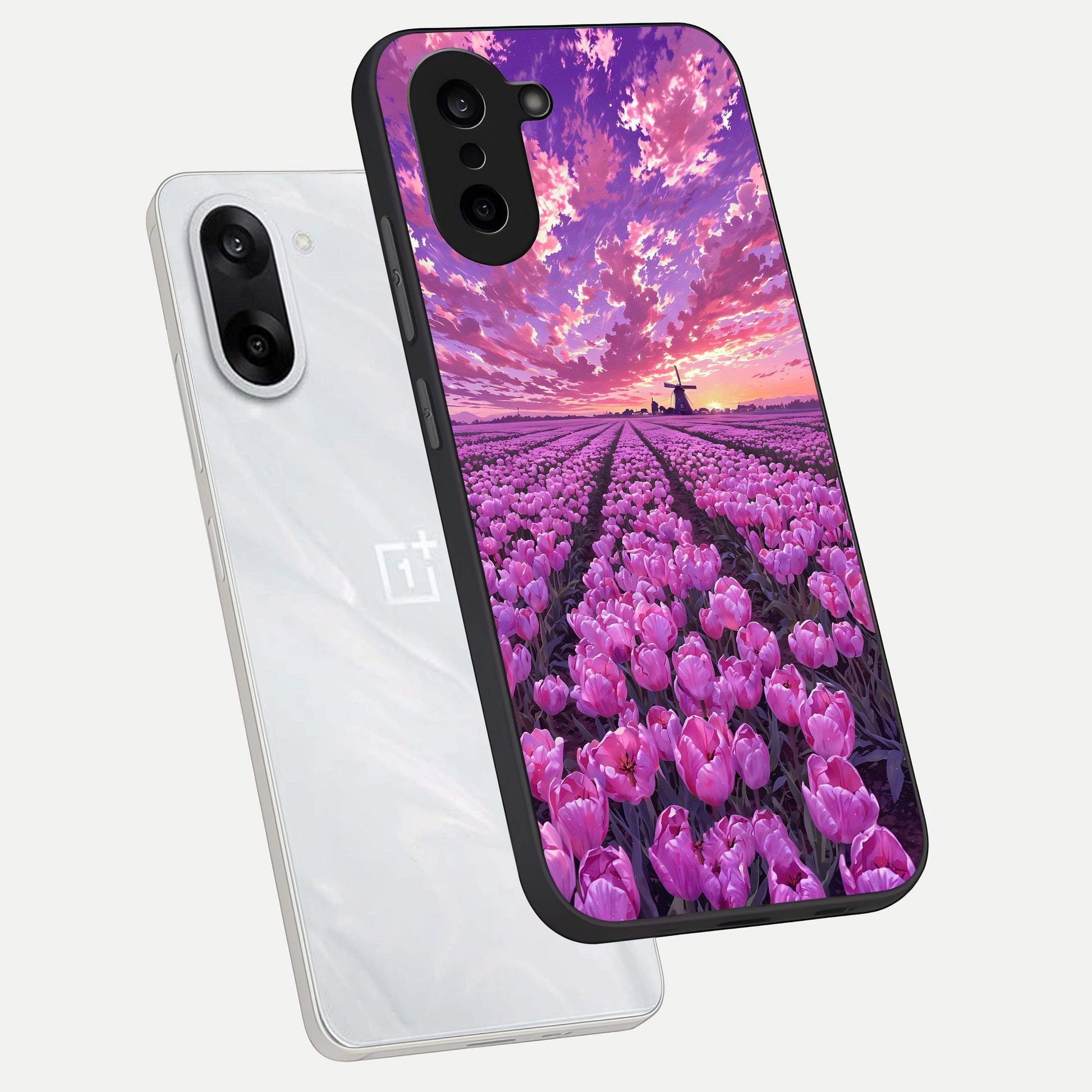  Lavender Dream Skies phone case For Oneplus Nord CE5 showing premium glass back cover with detailed artwork