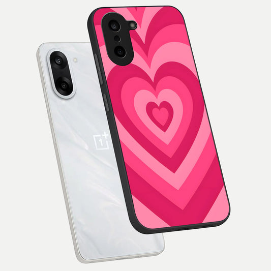  Layered Love Hearts phone case For Oneplus Nord CE5 showing premium glass back cover with detailed artwork