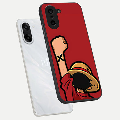  Luffy X Spirit phone case For Oneplus Nord CE5 showing premium glass back cover with detailed artwork