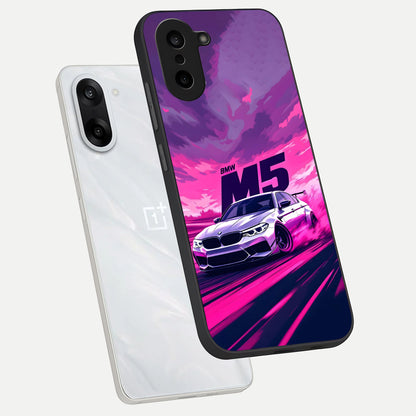  MS Neon Car phone case For Oneplus Nord CE5 showing premium glass back cover with detailed artwork
