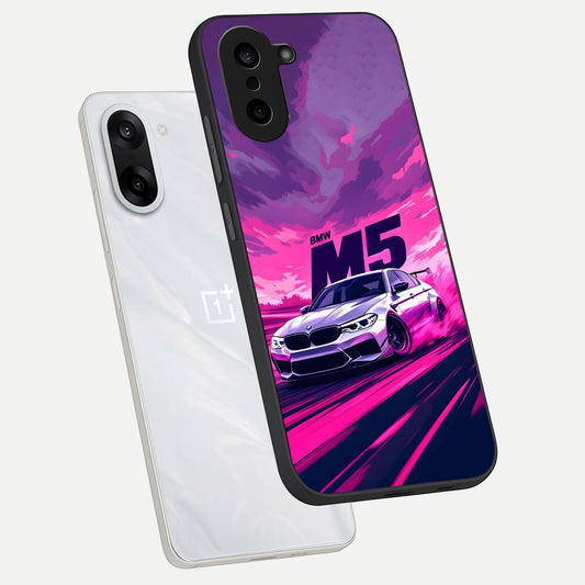  MS Neon Car phone case For Oneplus Nord CE5 showing premium glass back cover with detailed artwork