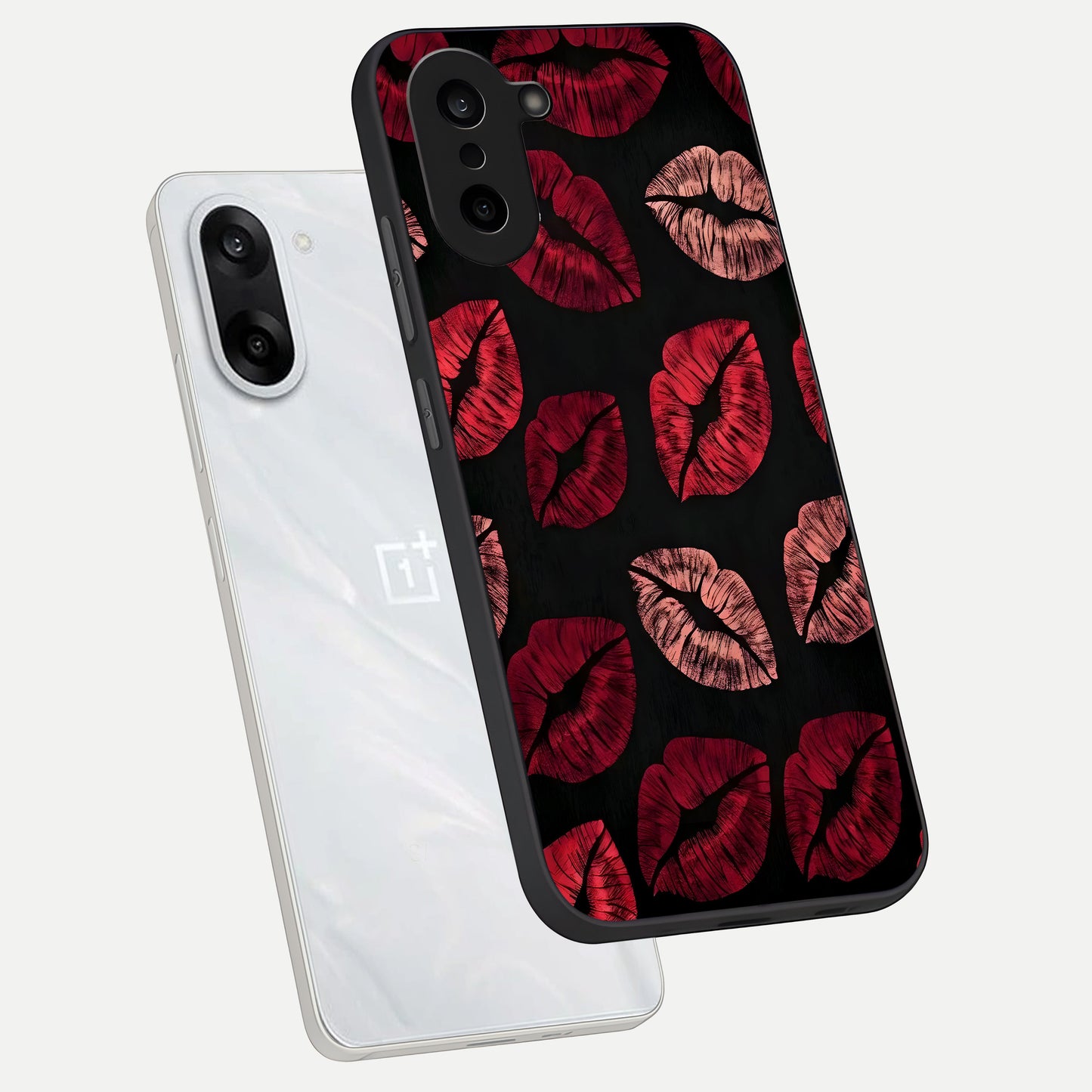  Midnight Kiss Love phone case For Oneplus Nord CE5 showing premium glass back cover with detailed artwork