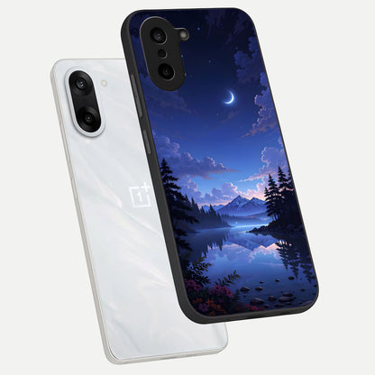  Midnight Lake Peace phone case For Oneplus Nord CE5 showing premium glass back cover with detailed artwork