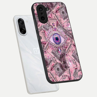  Money Eye Luxe phone case For Oneplus Nord CE5 showing premium glass back cover with detailed artwork