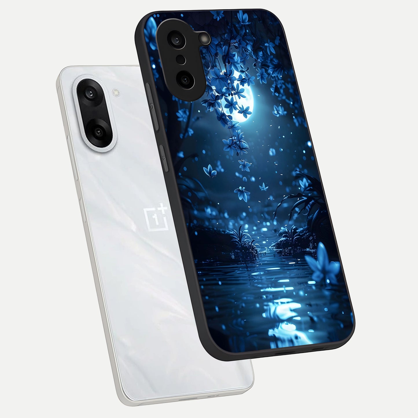  Moonlight Petal Dream phone case For Oneplus Nord CE5 showing premium glass back cover with detailed artwork
