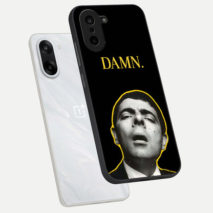  Mr Bean Damn phone case For Oneplus Nord CE5 showing premium glass back cover with detailed artwork