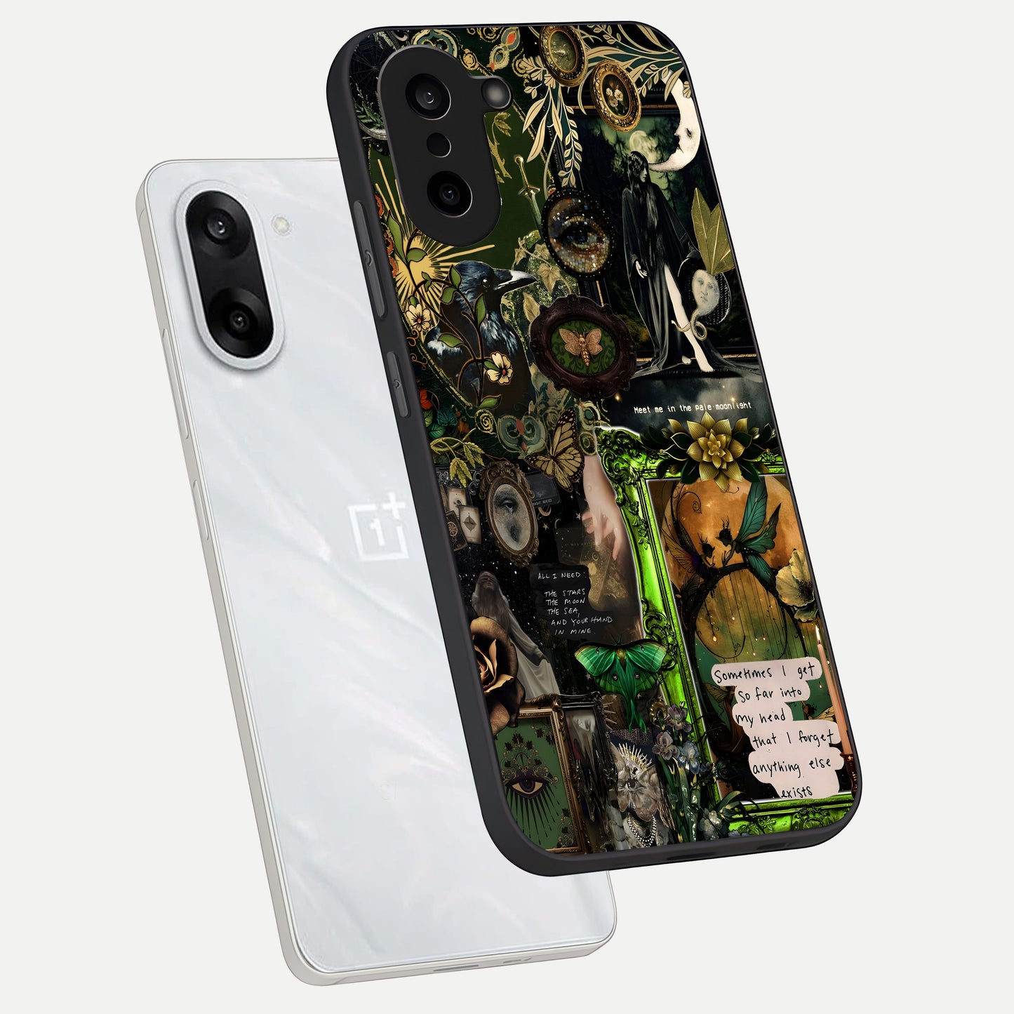 Mystic Woods Secret phone case For Oneplus Nord CE5 showing premium glass back cover with detailed artwork