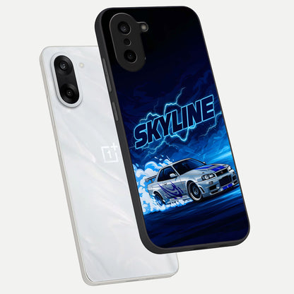  Neon Drift Beast phone case For Oneplus Nord CE5 showing premium glass back cover with detailed artwork