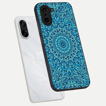 Ocean Bloom Mandala phone case For Oneplus Nord CE5 showing premium glass back cover with detailed artwork