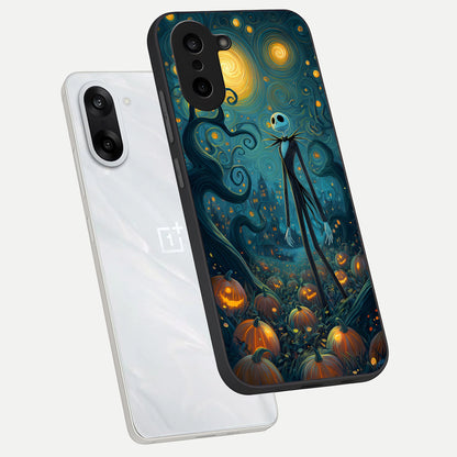  Pumpkin Moonlight Tale phone case For Oneplus Nord CE5 showing premium glass back cover with detailed artwork