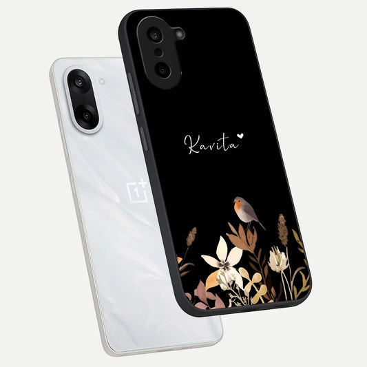  Quiet Garden Tune Custom Name phone case For Oneplus Nord CE5 showing premium glass back cover with detailed artwork