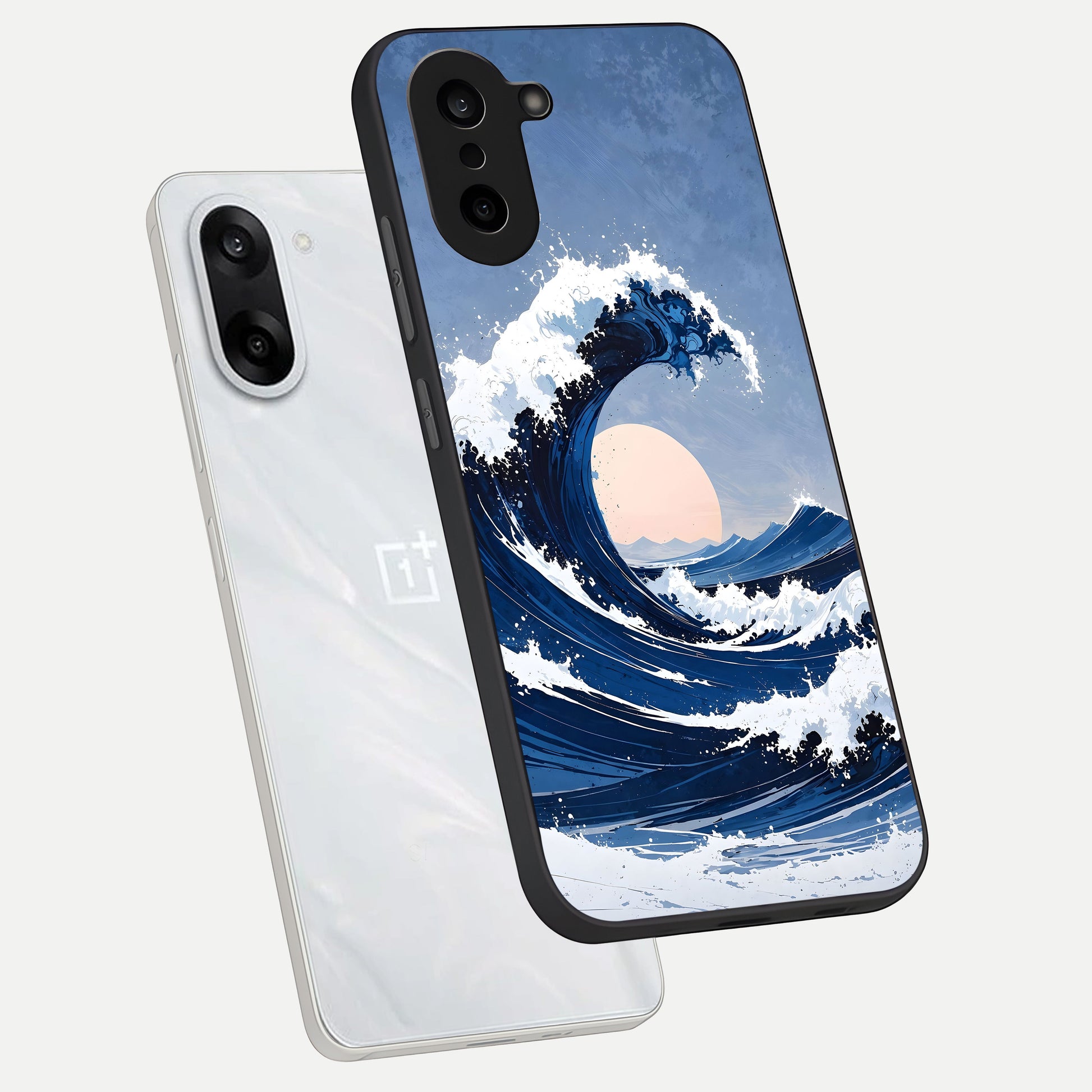  Rising Tide Power phone case For Oneplus Nord CE5 showing premium glass back cover with detailed artwork
