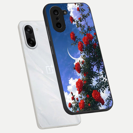  Rose Drift Flowers phone case For Oneplus Nord CE5 showing premium glass back cover with detailed artwork