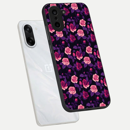  Rose Garden Twilight phone case For Oneplus Nord CE5 showing premium glass back cover with detailed artwork