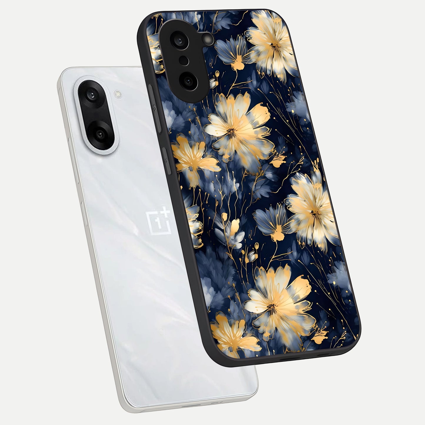  Royal Petal Dream phone case For Oneplus Nord CE5 showing premium glass back cover with detailed artwork