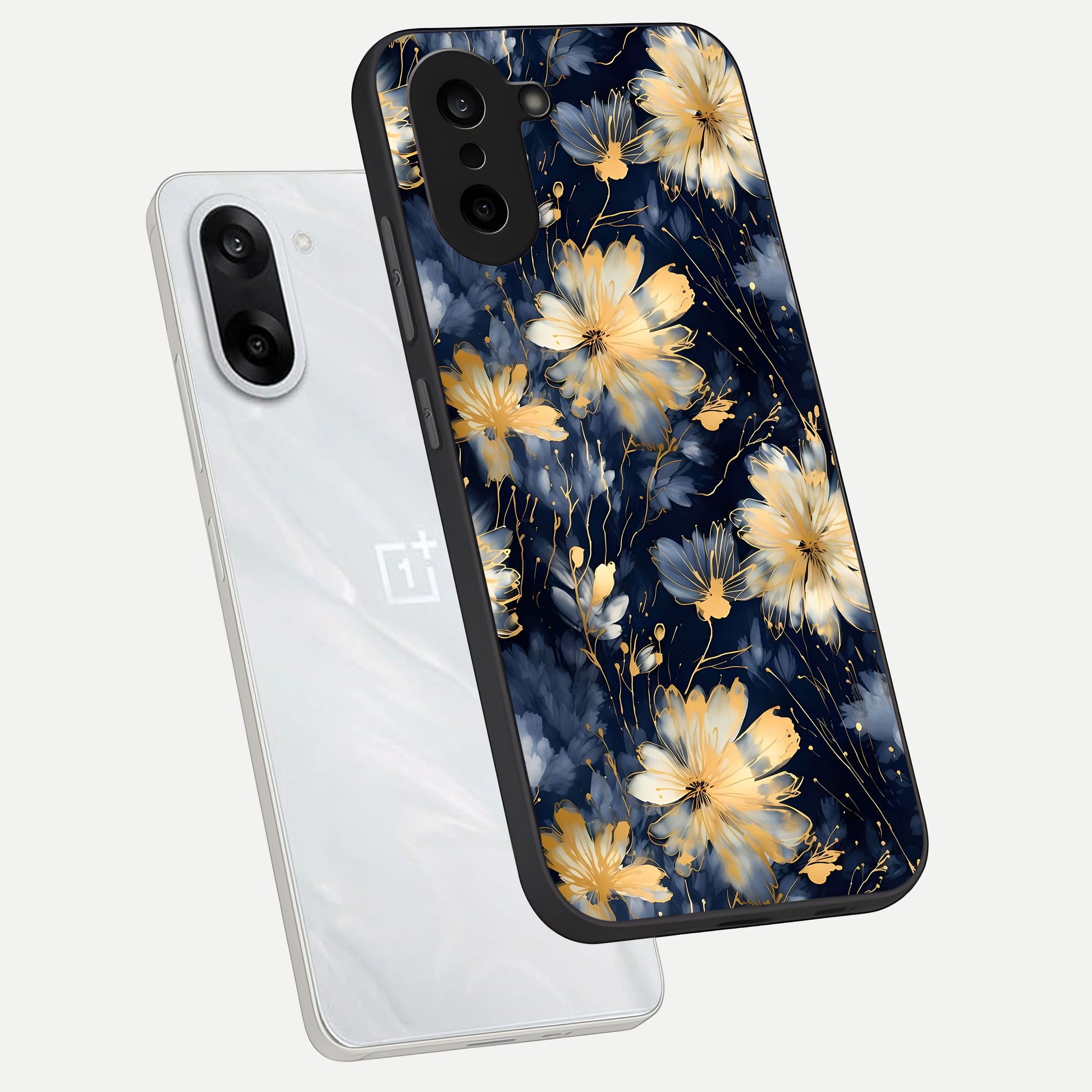  Royal Petal Dream phone case For Oneplus Nord CE5 showing premium glass back cover with detailed artwork