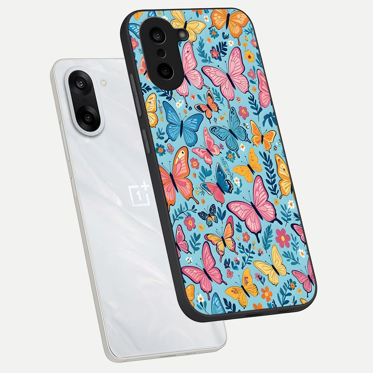  Spring Wing Garden phone case For Oneplus Nord CE5 showing premium glass back cover with detailed artwork