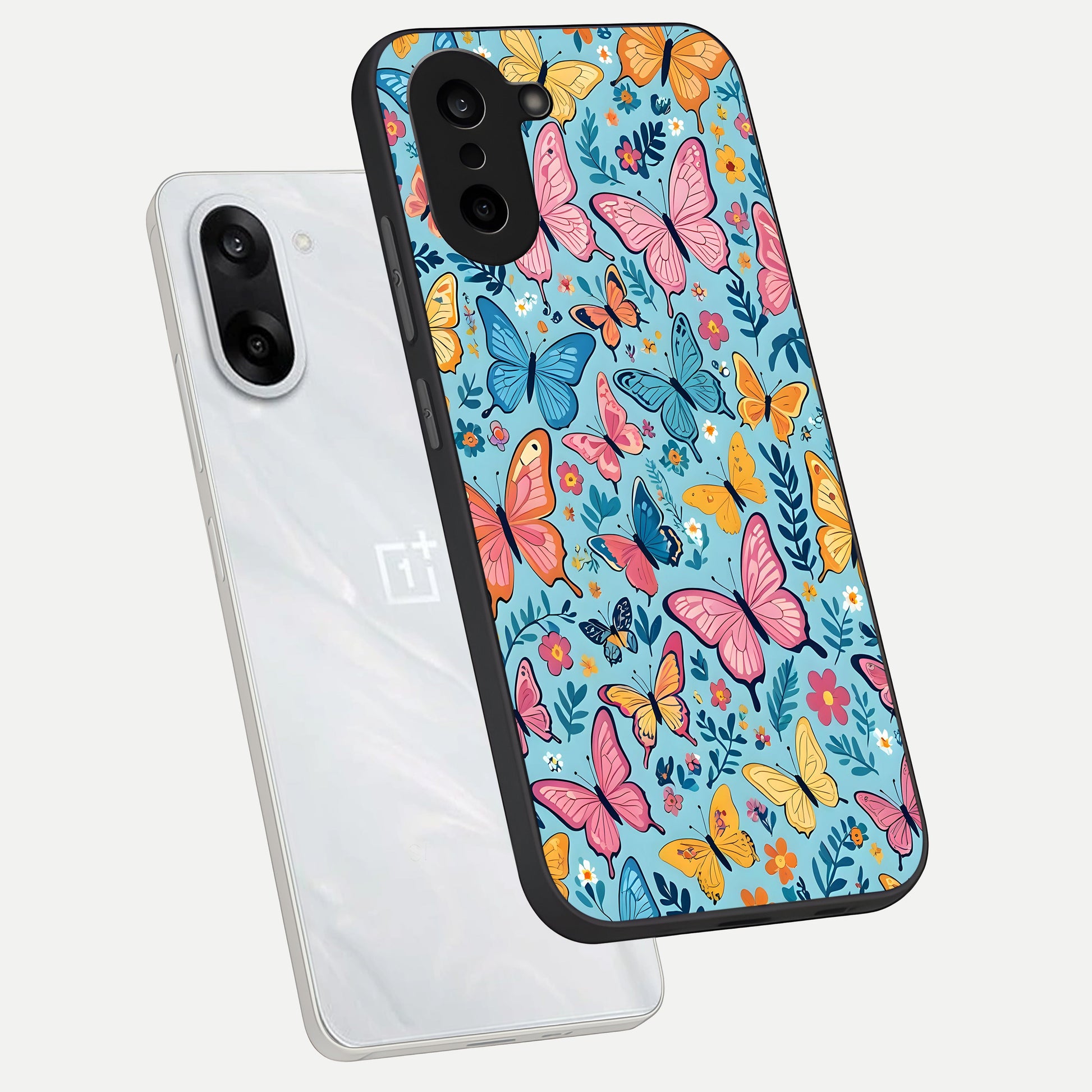  Spring Wing Garden phone case For Oneplus Nord CE5 showing premium glass back cover with detailed artwork