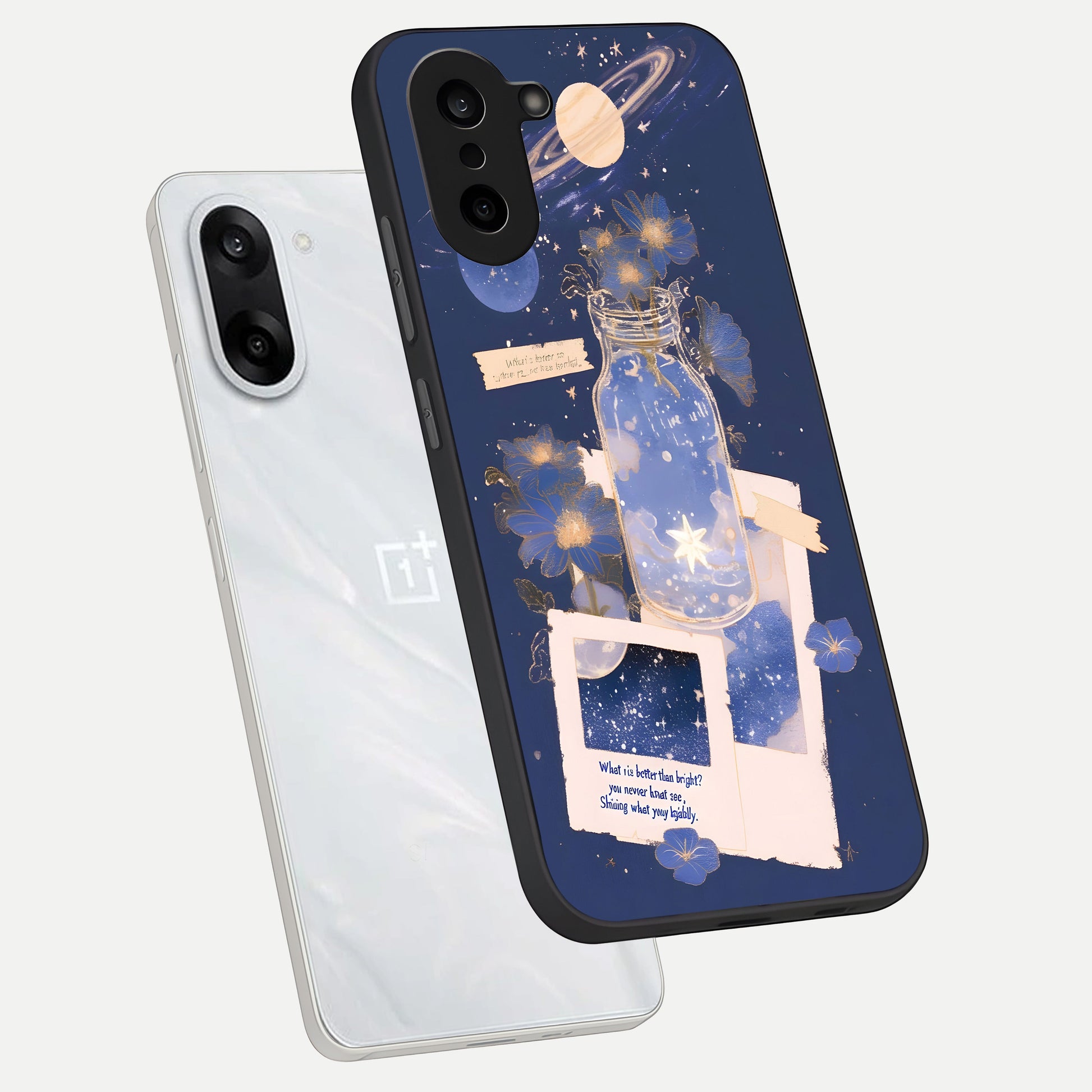  Starlit Cosmic Jar phone case For Oneplus Nord CE5 showing premium glass back cover with detailed artwork