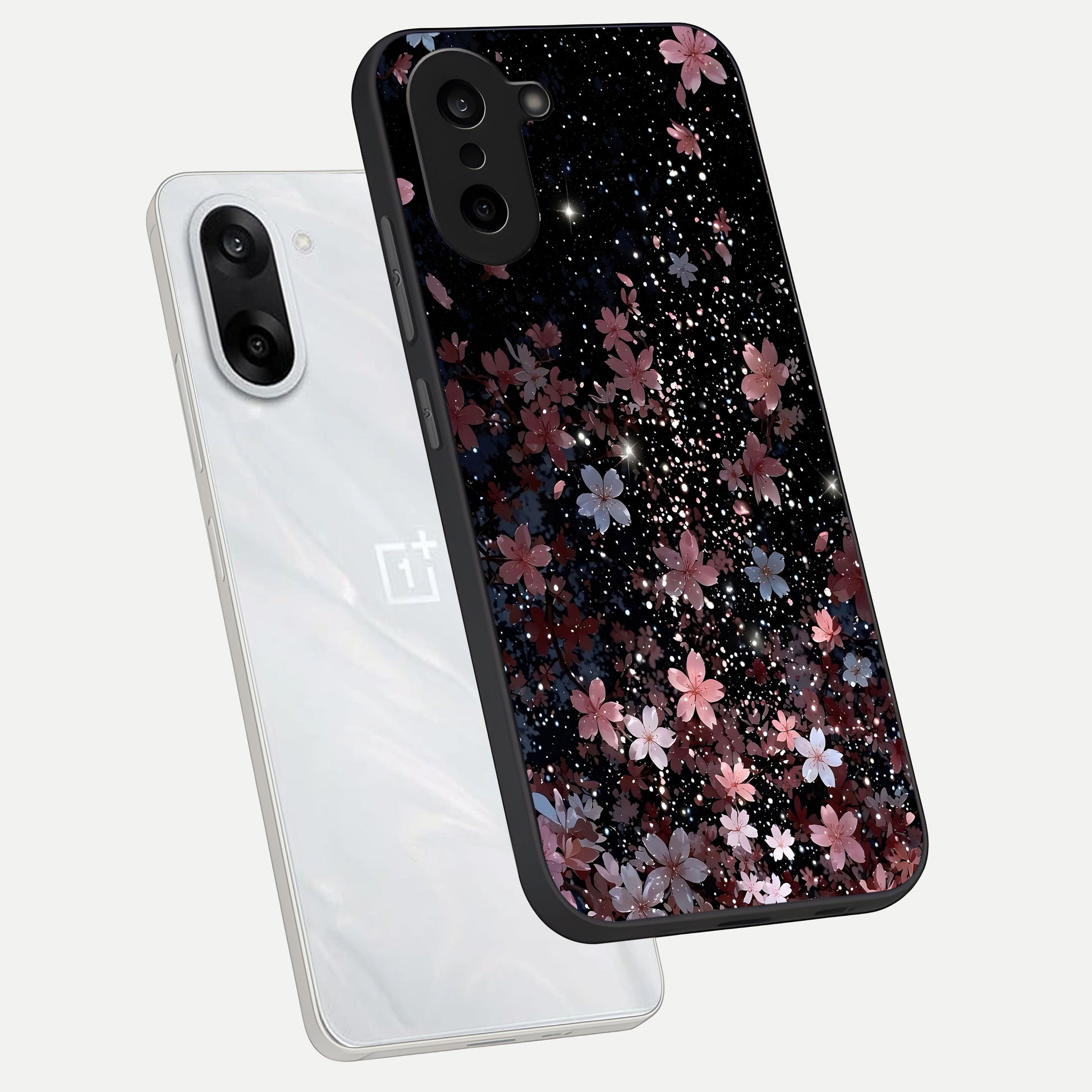  Starlit Flower Dreams phone case For Oneplus Nord CE5 showing premium glass back cover with detailed artwork