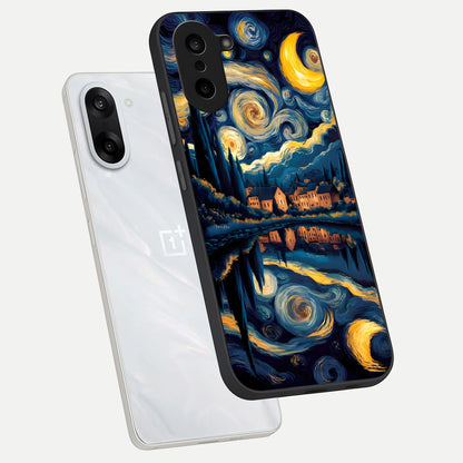  Starry Sky Serenity phone case For Oneplus Nord CE5 showing premium glass back cover with detailed artwork