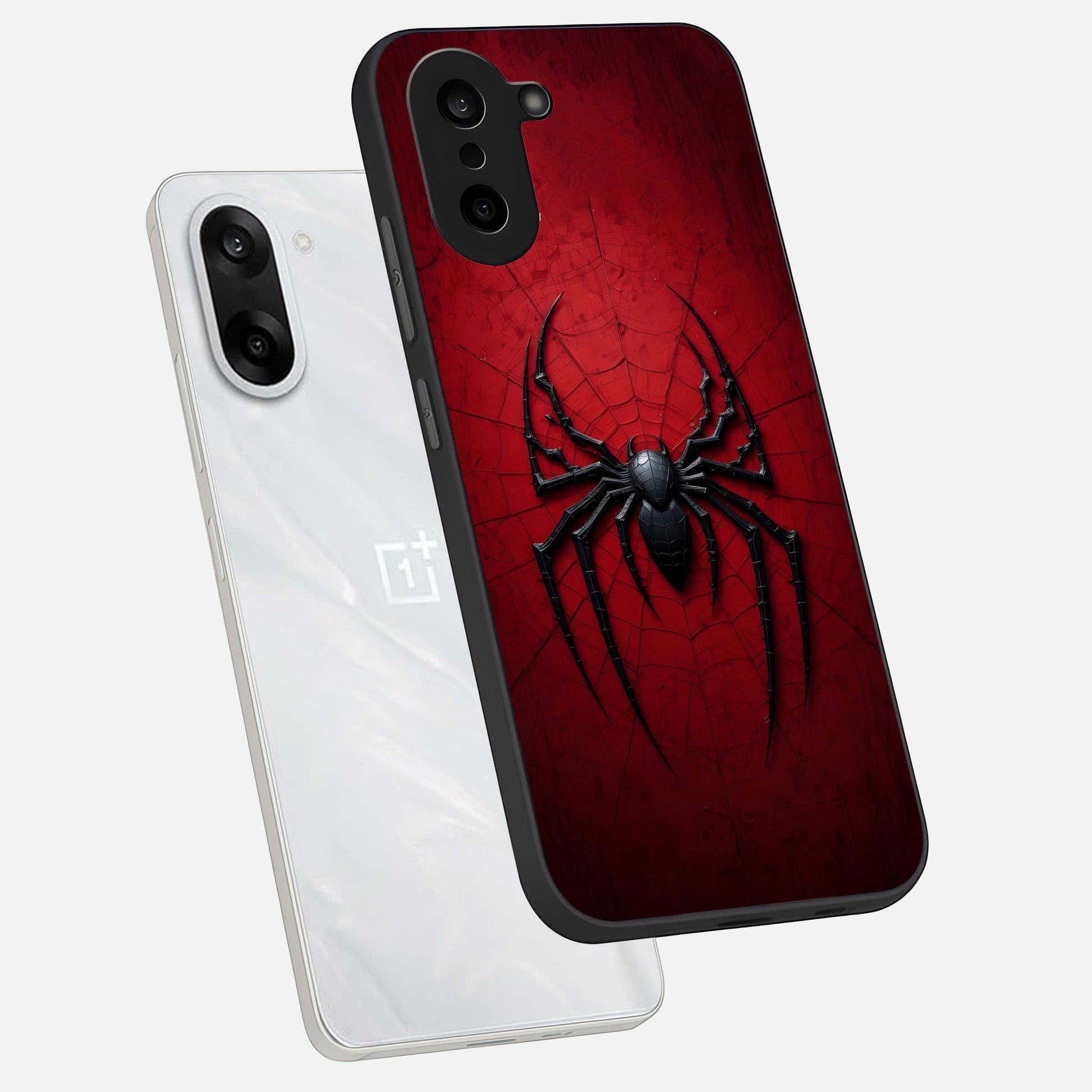  Superhero Web Emblem phone case For Oneplus Nord CE5 showing premium glass back cover with detailed artwork