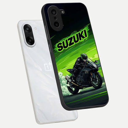  Suzuki Speed Beast phone case For Oneplus Nord CE5 showing premium glass back cover with detailed artwork