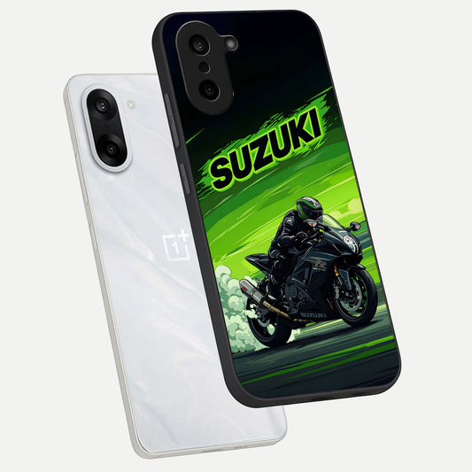  Suzuki Speed Beast phone case For Oneplus Nord CE5 showing premium glass back cover with detailed artwork