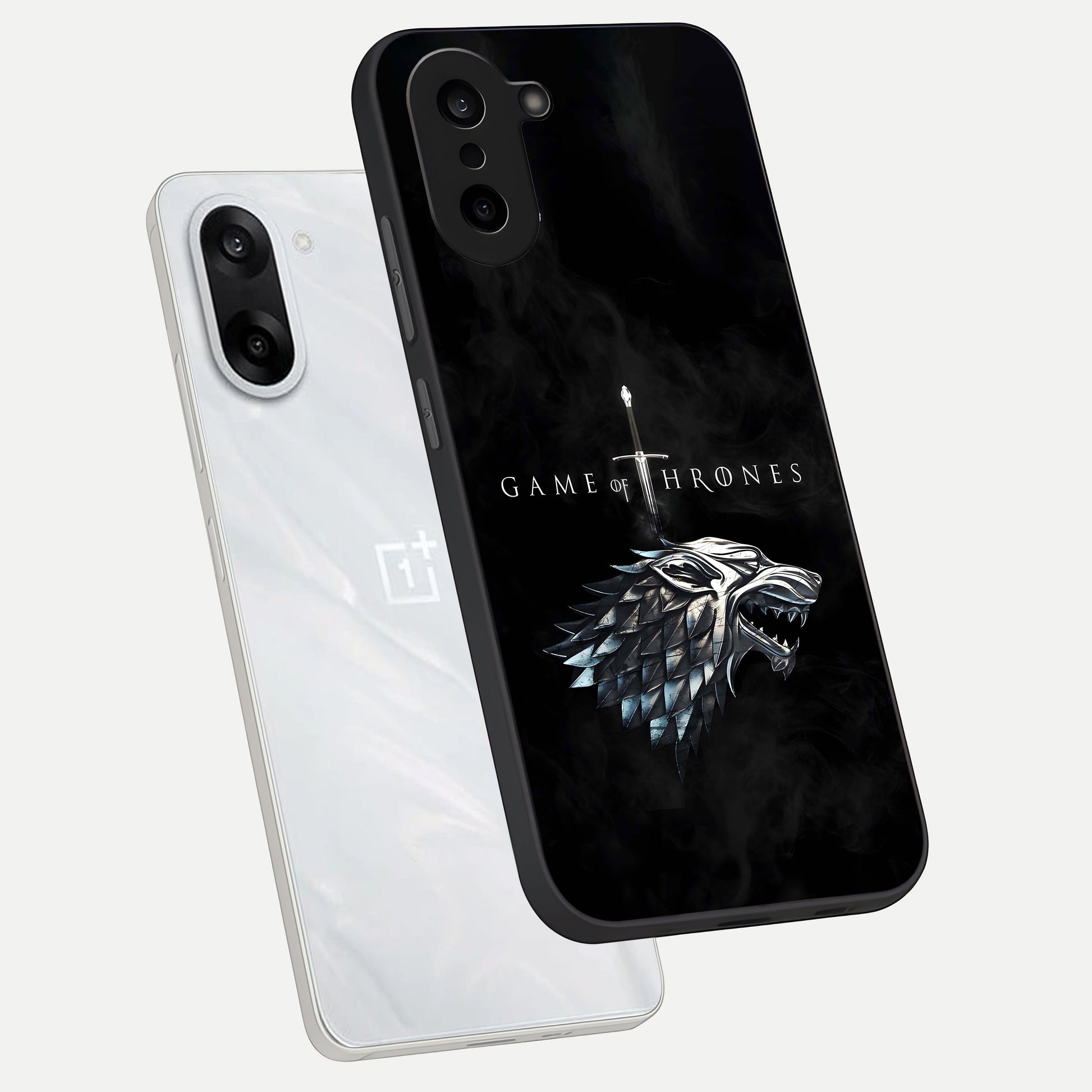  Throne Wolf Legacy phone case For Oneplus Nord CE5 showing premium glass back cover with detailed artwork
