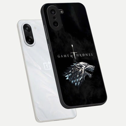  Throne Wolf Legacy phone case For Oneplus Nord CE5 showing premium glass back cover with detailed artwork