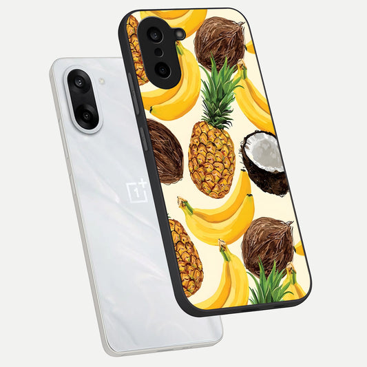  Tropical Fruit Mood phone case For Oneplus Nord CE5 showing premium glass back cover with detailed artwork